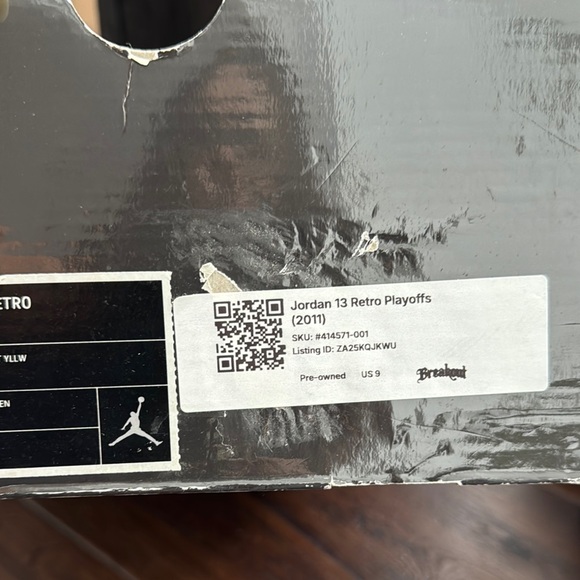 Air Jordan Men's Pre loved Retro 13 Black Varsity Red Sneakers Playoff 2011 - Picture 12 of 12